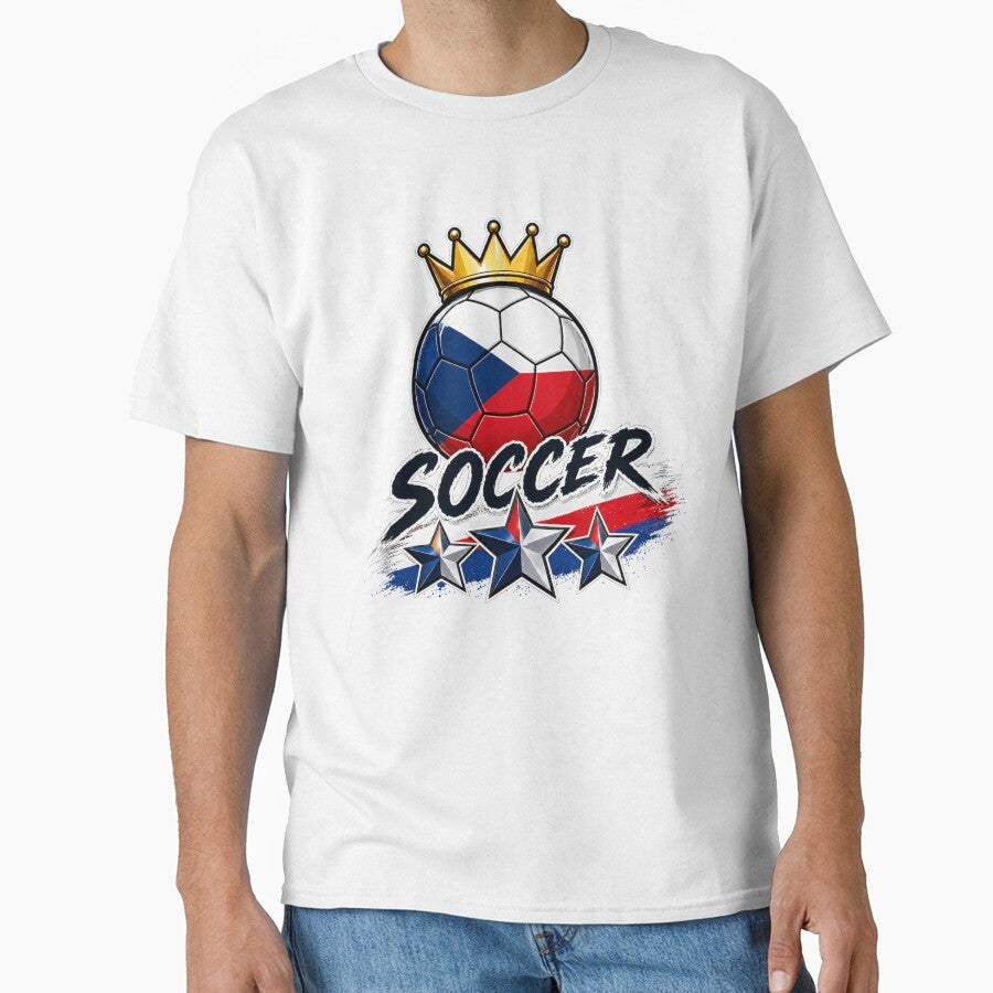 Vintage Czech Republic flag Crowned Soccer Ball by QuiteOrbit Unisex T-shirt, Sweatshirt, Hoodie, Long Sleeve Tee - T-Shirt, Sweatshirt, Hoodie