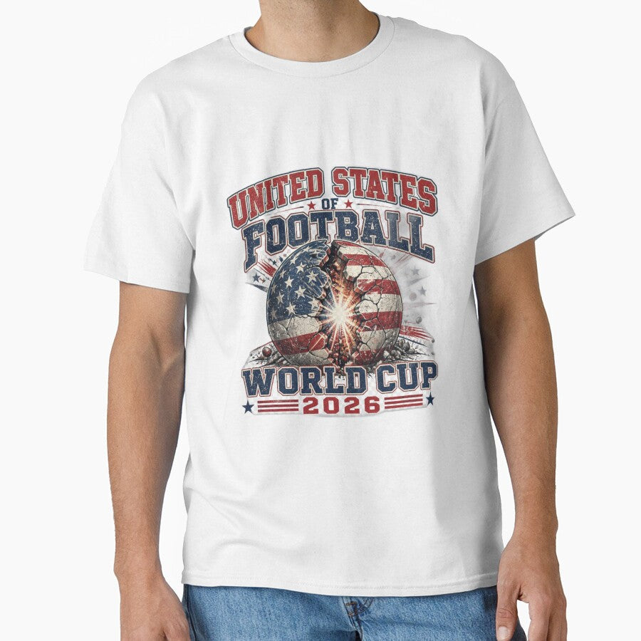 United States of Football  USA World Cup 2026 Fan T-Shirt by The96Minutes Unisex T-shirt, Sweatshirt, Hoodie, Long Sleeve Tee - T-Shirt, Sweatshirt, Hoodie