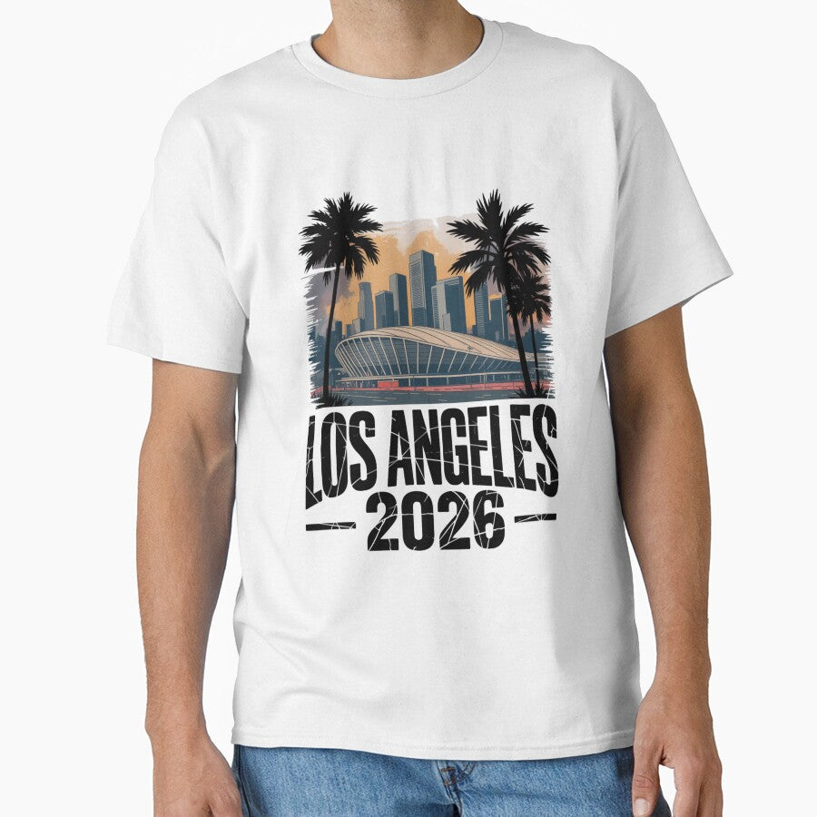 Los Angeles 2026 Palm Tree Sunset T-Shirt V6 by DarylWelsh2024 Unisex T-shirt, Sweatshirt, Hoodie, Long Sleeve Tee - T-Shirt, Sweatshirt, Hoodie