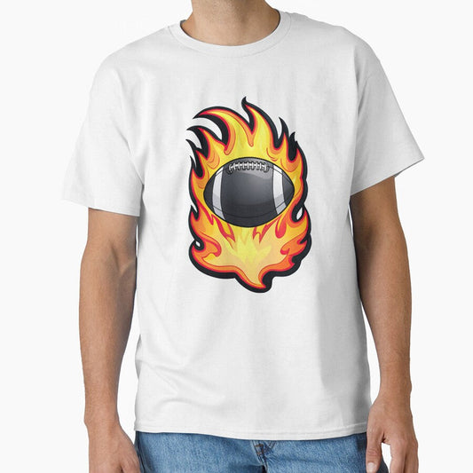 American Football, fire with football by Bilisik Unisex T-shirt, Sweatshirt, Hoodie, Long Sleeve Tee - T-Shirt, Sweatshirt, Hoodie