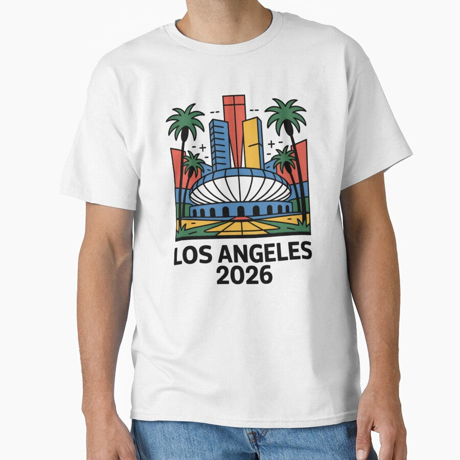 Los Angeles 2026 Palm Tree Sunset T-Shirt V20 by DarylWelsh2024 Unisex T-shirt, Sweatshirt, Hoodie, Long Sleeve Tee - T-Shirt, Sweatshirt, Hoodie