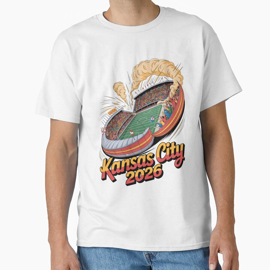 Kansas City 2026 Arrowhead Stadium Football T-Shirt V22 by DarylWelsh2024 Unisex T-shirt, Sweatshirt, Hoodie, Long Sleeve Tee - T-Shirt, Sweatshirt, Hoodie
