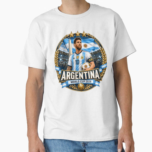 Argentine Captain Football Fan Crest by Retro Arabica Unisex T-shirt, Sweatshirt, Hoodie, Long Sleeve Tee - T-Shirt, Sweatshirt, Hoodie