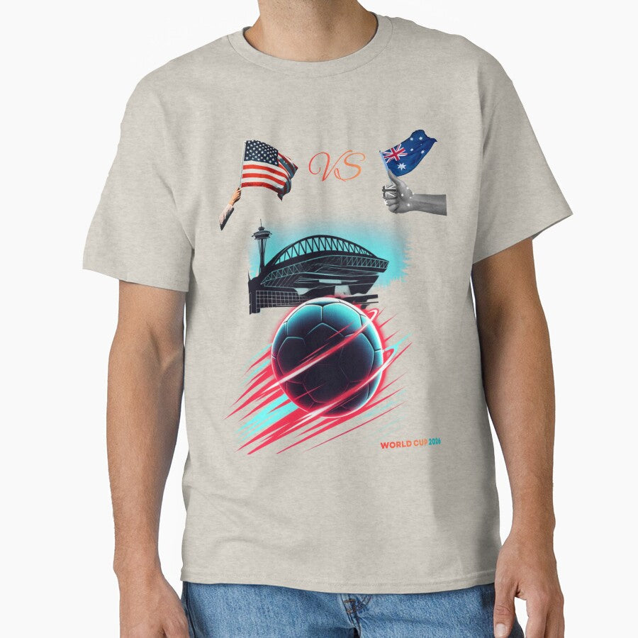 usa vs australia Soccer team 2026 - Match by nexargraphics Unisex T-shirt, Sweatshirt, Hoodie, Long Sleeve Tee - T-Shirt, Sweatshirt, Hoodie
