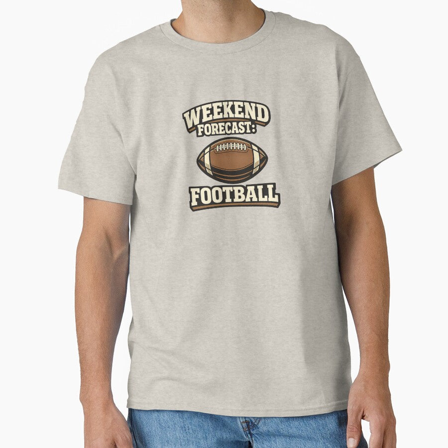 Weekend Forecast Football Retro Sports by EastEndTownie Unisex T-shirt, Sweatshirt, Hoodie, Long Sleeve Tee - T-Shirt, Sweatshirt, Hoodie