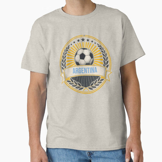 Argentina Vintage Soccer Crest  Retro Argentine Football Badge Fan Emblem by icemanphotos - T-Shirt, Sweatshirt, Hoodie