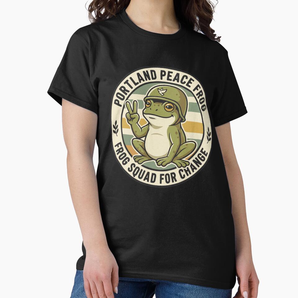 Peace Frog Retro Design Cute Activist Art, Hippie - Adult & Kids T-Shirts, Sweatshirts & Hoodies apparel design preview 2