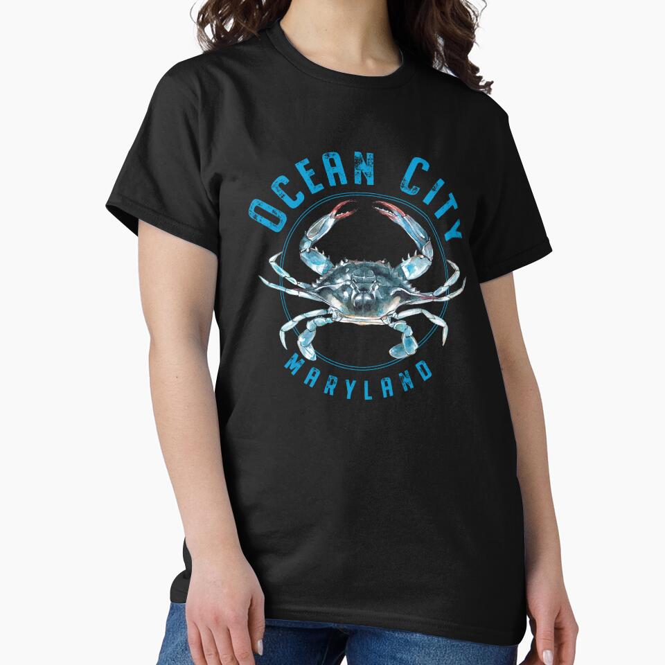 Ocean City Maryland Blue Crab Design by - Adult & Kids T-Shirts, Sweatshirts & Hoodies apparel design preview 2
