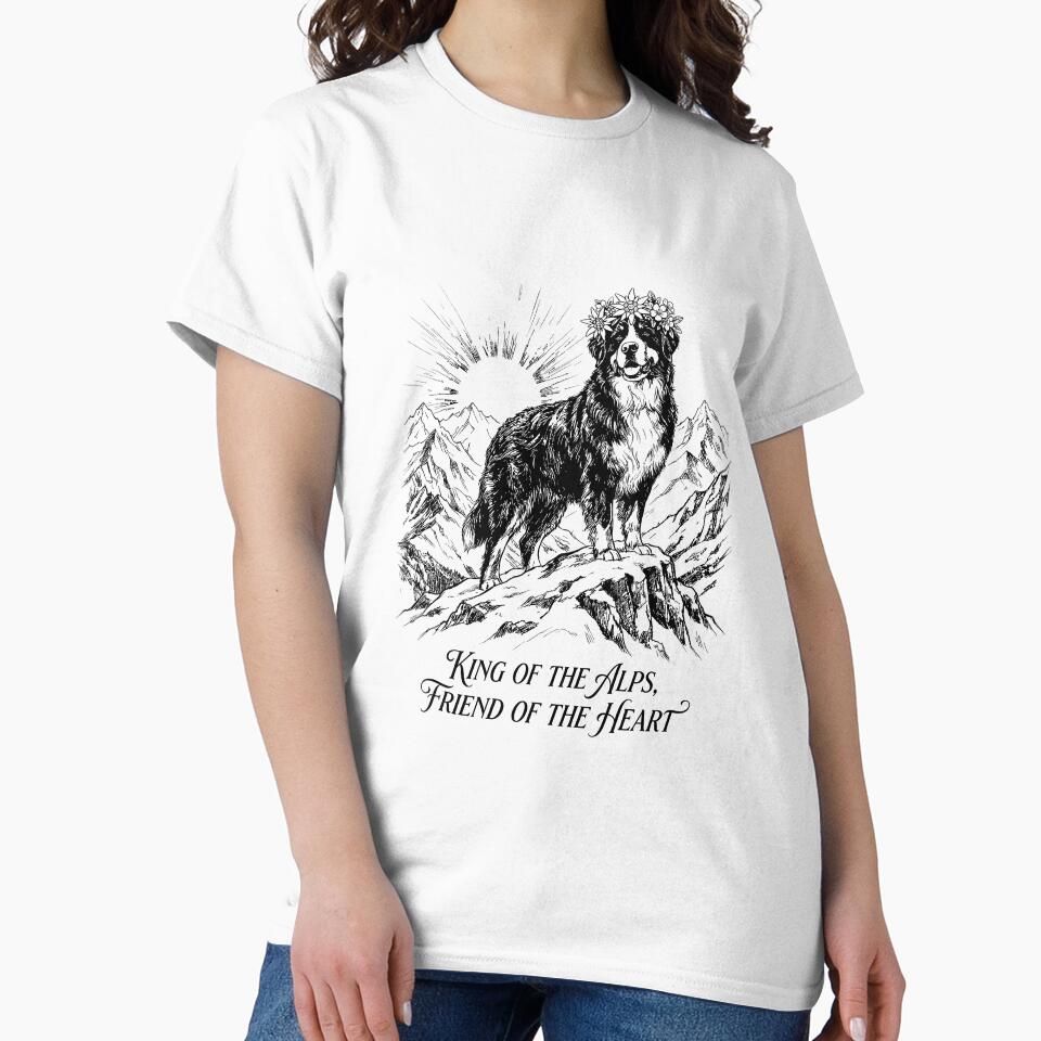 The Alpine Monarch Bernese Mountain Dog by bapupa - Adult & Kids T-Shirts, Sweatshirts & Hoodies apparel design preview 2
