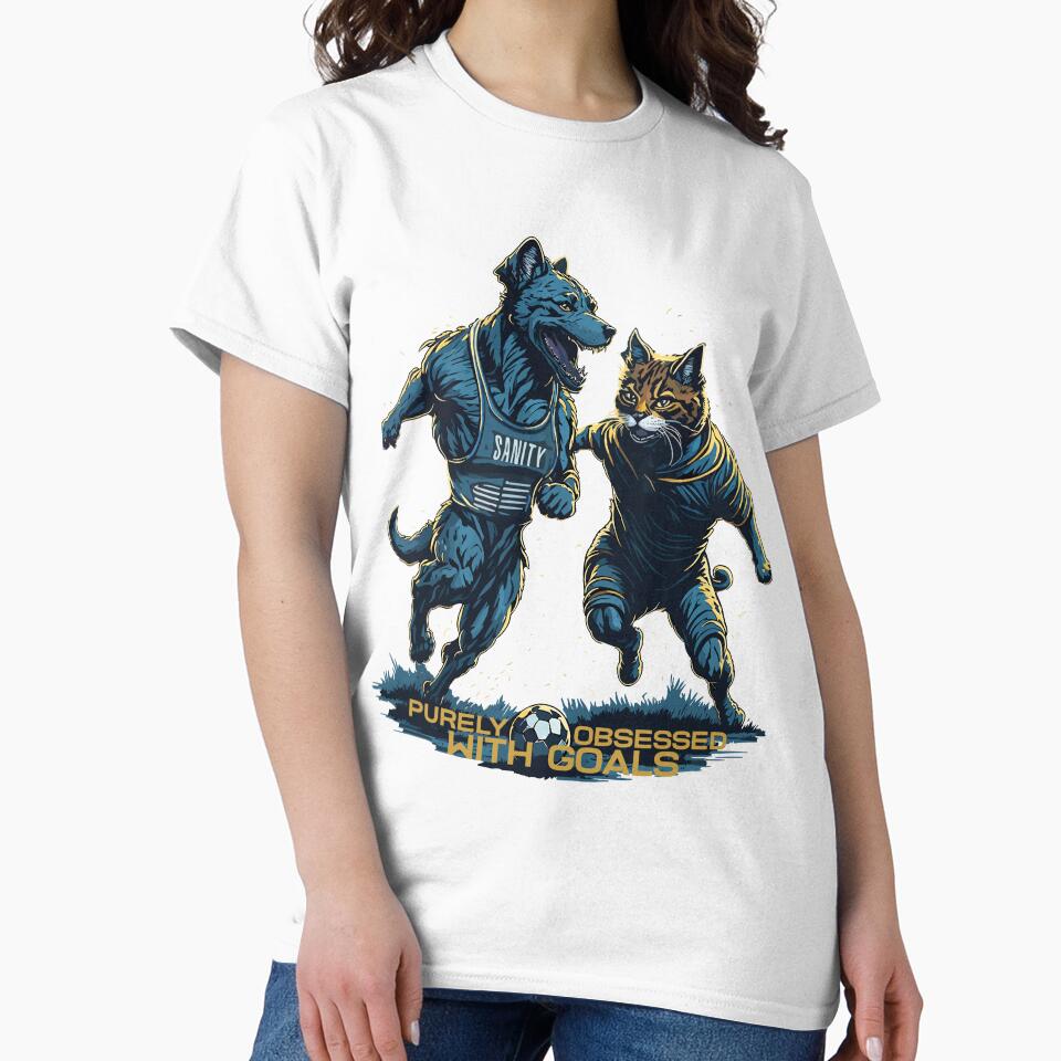 Soccer, Football, Cat, Dog, Obsession with Goals by - Adult & Kids T-Shirts, Sweatshirts & Hoodies apparel design preview 2