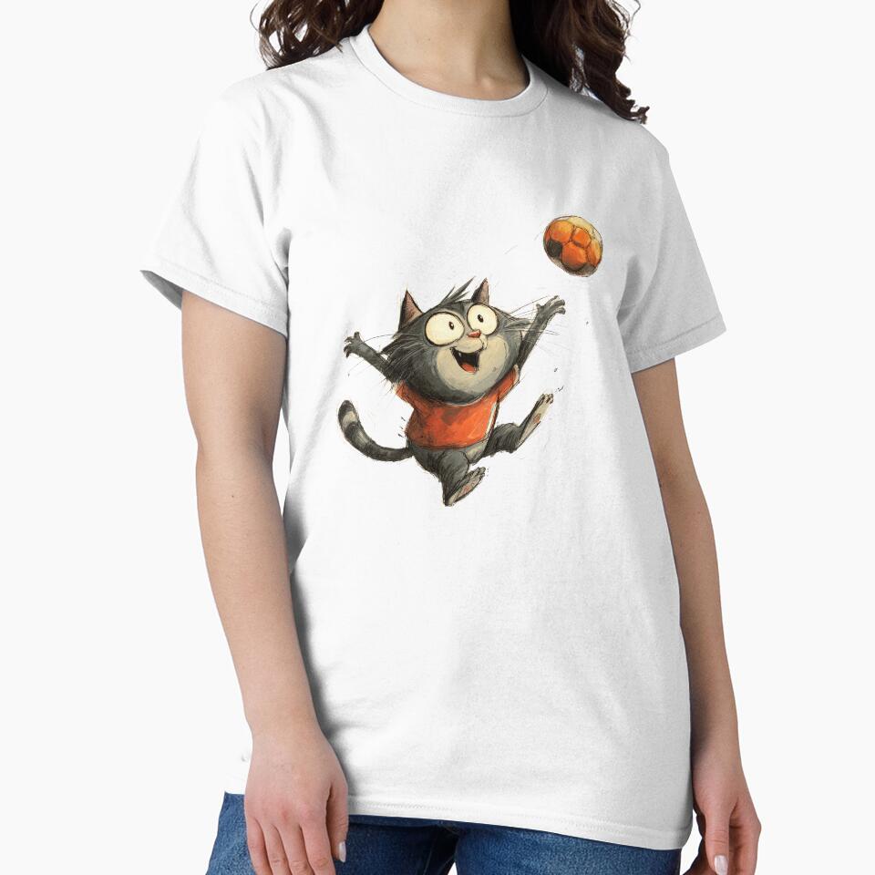 Funny Cat Playing Soccer Crazy Player Gift Cute - Adult & Kids T-Shirts, Sweatshirts & Hoodies apparel design preview 2