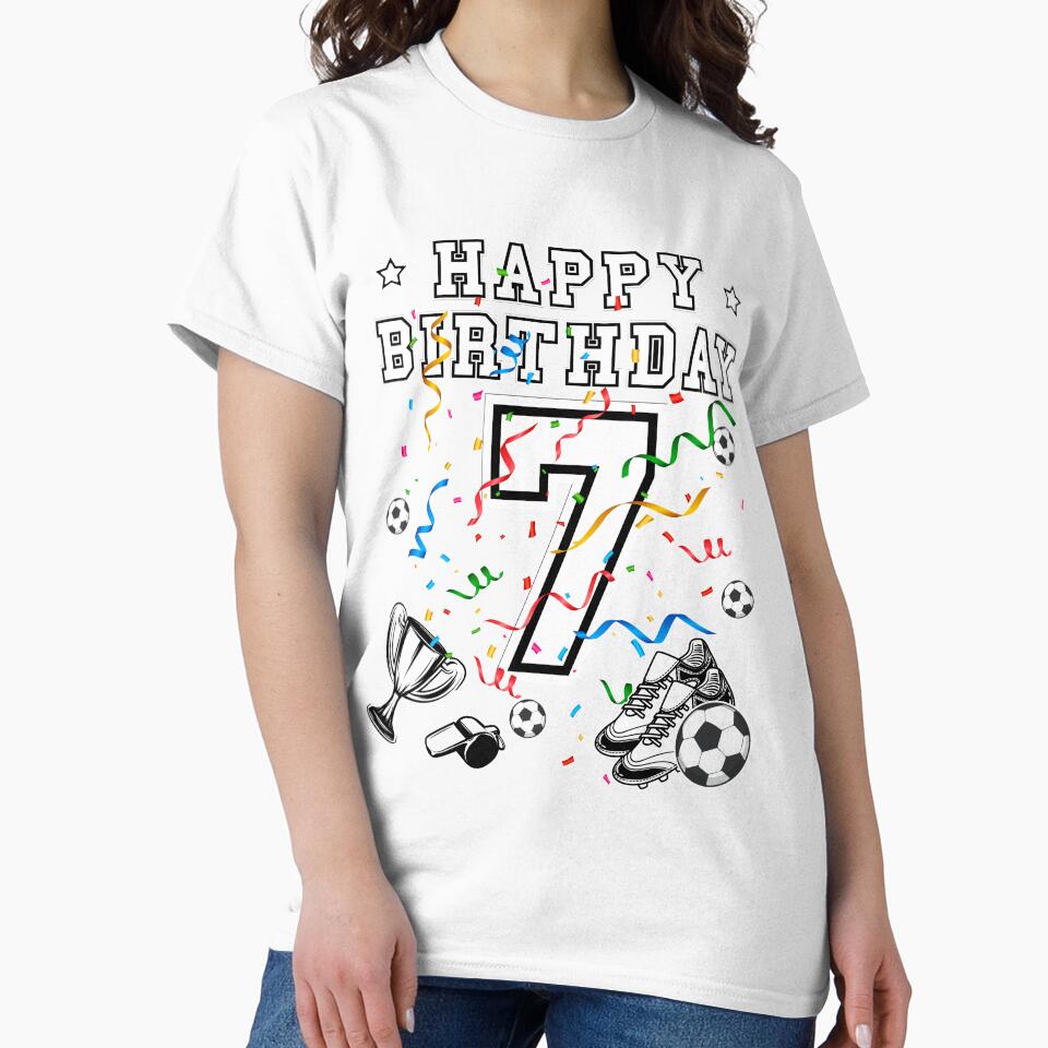 Soccer Birthday 7 Years Soccer jersey Soccer ball by Shirt-Designs sports jersey product view 2