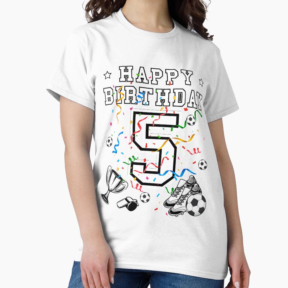 Soccer Birthday 5 Years Soccer jersey Soccer ball by Shirt-Designs sports jersey product view 2