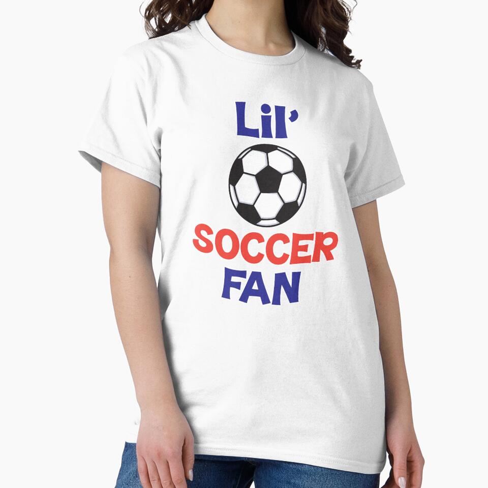 'Lil' Soccer Fan' (Black) by The Button Gal - Adult & Kids T-Shirts, Sweatshirts & Hoodies apparel design preview 2