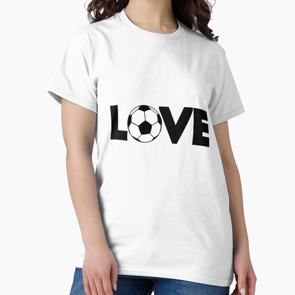 I love Soccer with black text by FASHIONGALLERIA - Adult & Kids T-Shirts, Sweatshirts & Hoodies apparel design preview 2