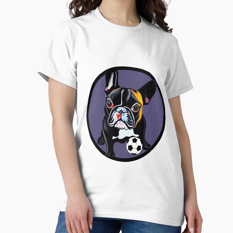 Cute Black French Bulldog Playing Soccer by Nature's - Adult & Kids T-Shirts, Sweatshirts & Hoodies apparel design preview 2