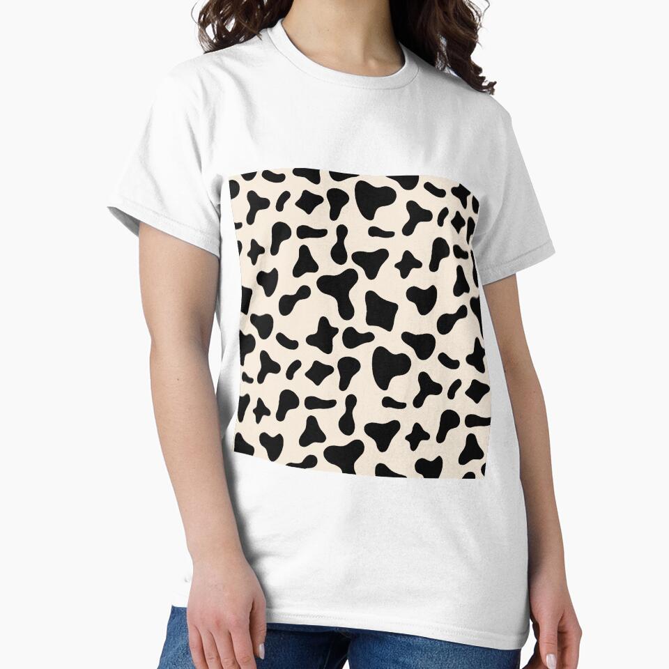 Black Cow Pattern on Milk Holstein by Cow-Print-Stuff - Adult & Kids T-Shirts, Sweatshirts & Hoodies apparel design preview 2