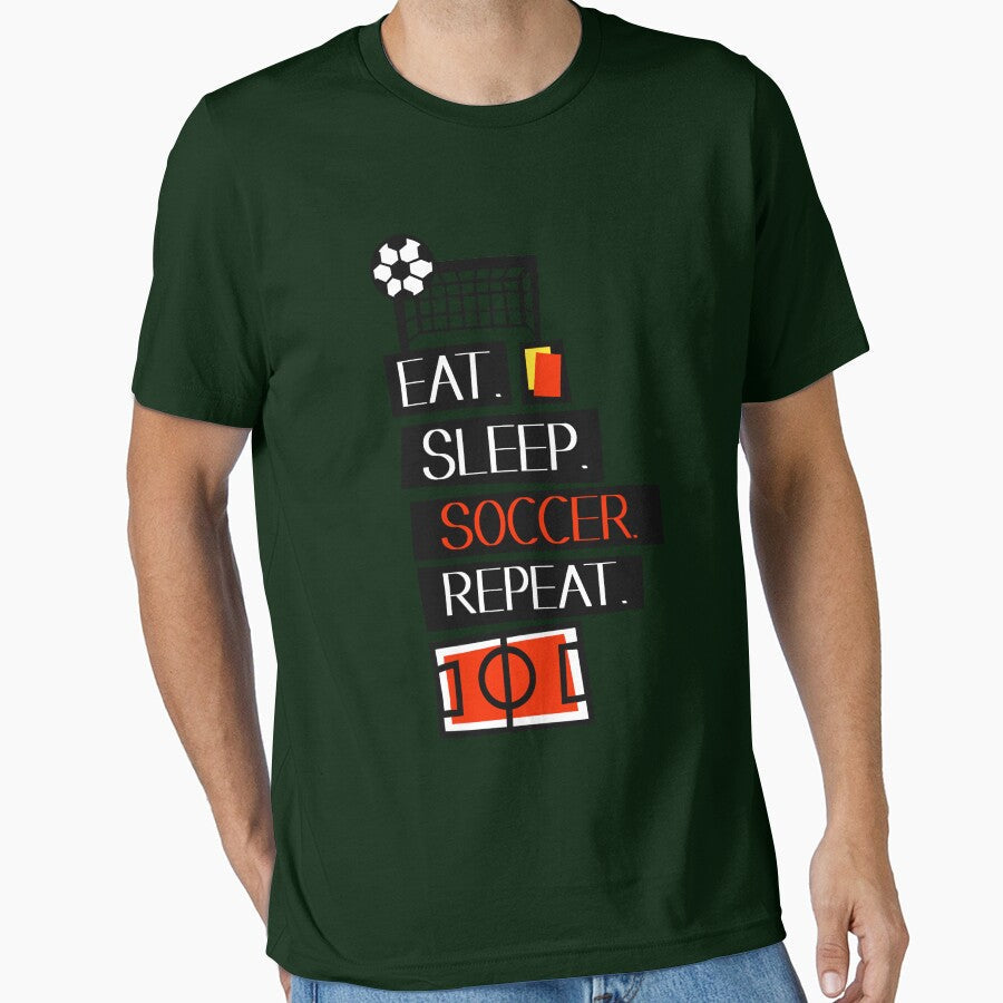 Eat Sleep Soccer Repeat by samer11 Unisex T-shirt, Sweatshirt, Hoodie, Long Sleeve Tee - T-Shirt, Sweatshirt, Hoodie
