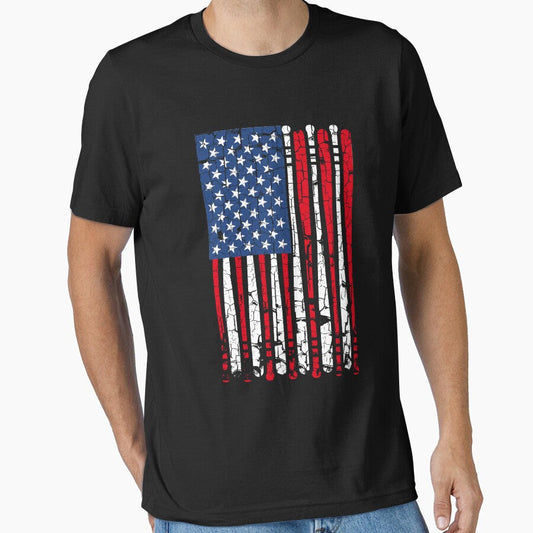 Baseball Vintage American Flag by teebytes Unisex T-shirt, Sweatshirt, Hoodie, Long Sleeve Tee - T-Shirt, Sweatshirt, Hoodie