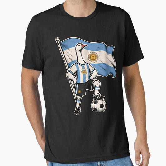 Argentina Soccer Goose  Patriotic Football Fan by THREE LITTLE BEANS Unisex T-shirt, Sweatshirt, Hoodie, Long Sleeve Tee - T-Shirt, Sweatshirt, Hoodie