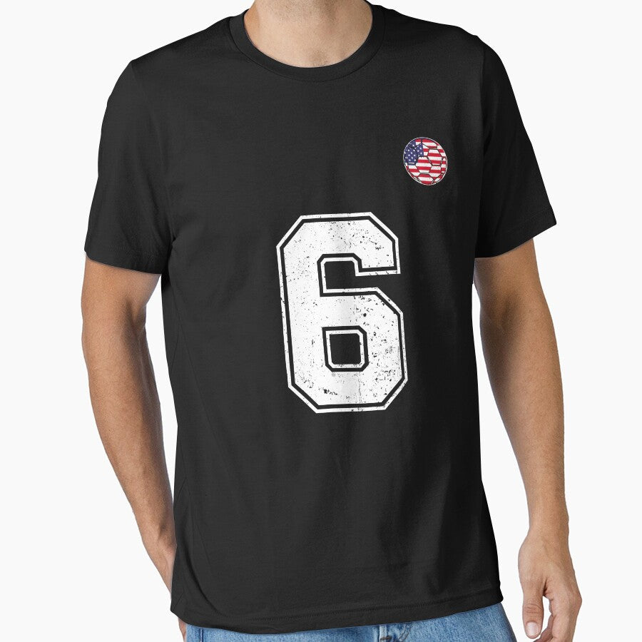Soccer player Jersey number 6 Usa Fans by RoyesButler sports jersey product view 1