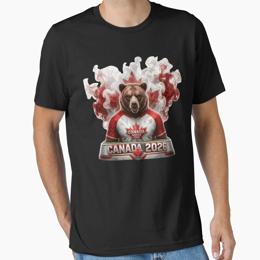Canada Soccer Bear Mascot 2026 - Canadian Football Pride 3D by MyStore2025 Unisex T-shirt, Sweatshirt, Hoodie, Long Sleeve Tee - T-Shirt, Sweatshirt, Hoodie