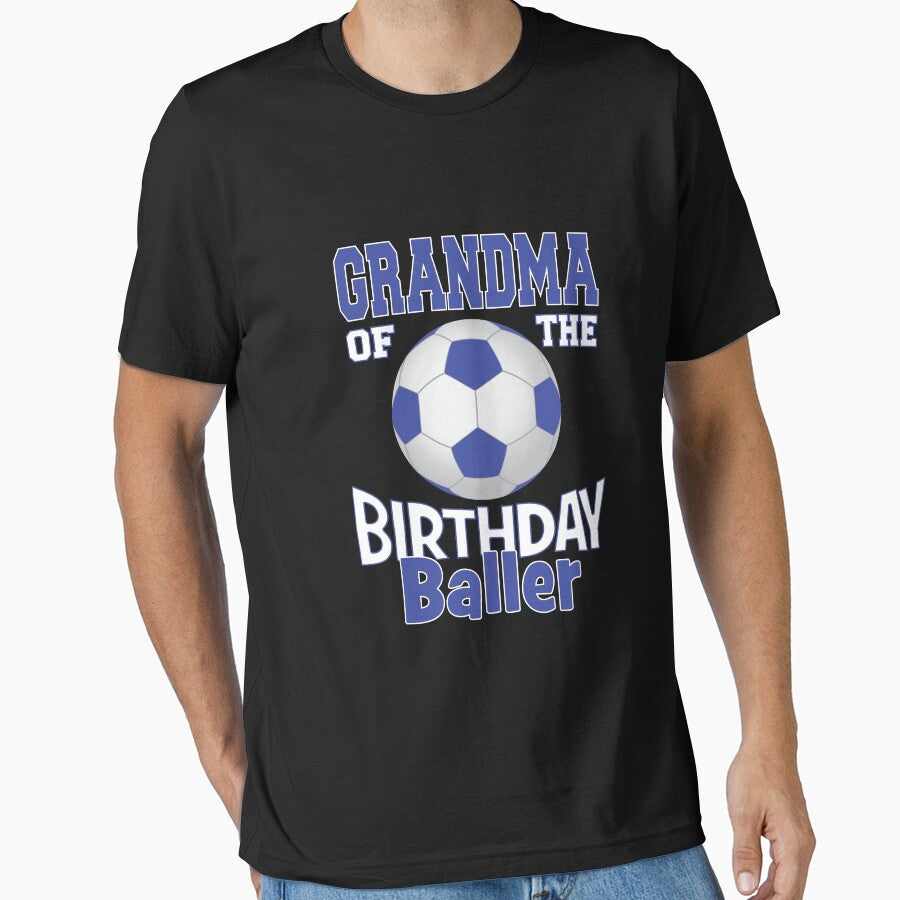 Grandma Of The Birthday Baller Soccer Lover B-day - Adult & Kids T-Shirts, Sweatshirts & Hoodies apparel design preview 1