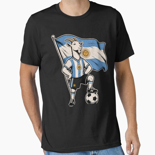 Argentina Soccer GOAT  Patriotic Football by THREE LITTLE BEANS Unisex T-shirt, Sweatshirt, Hoodie, Long Sleeve Tee - T-Shirt, Sweatshirt, Hoodie