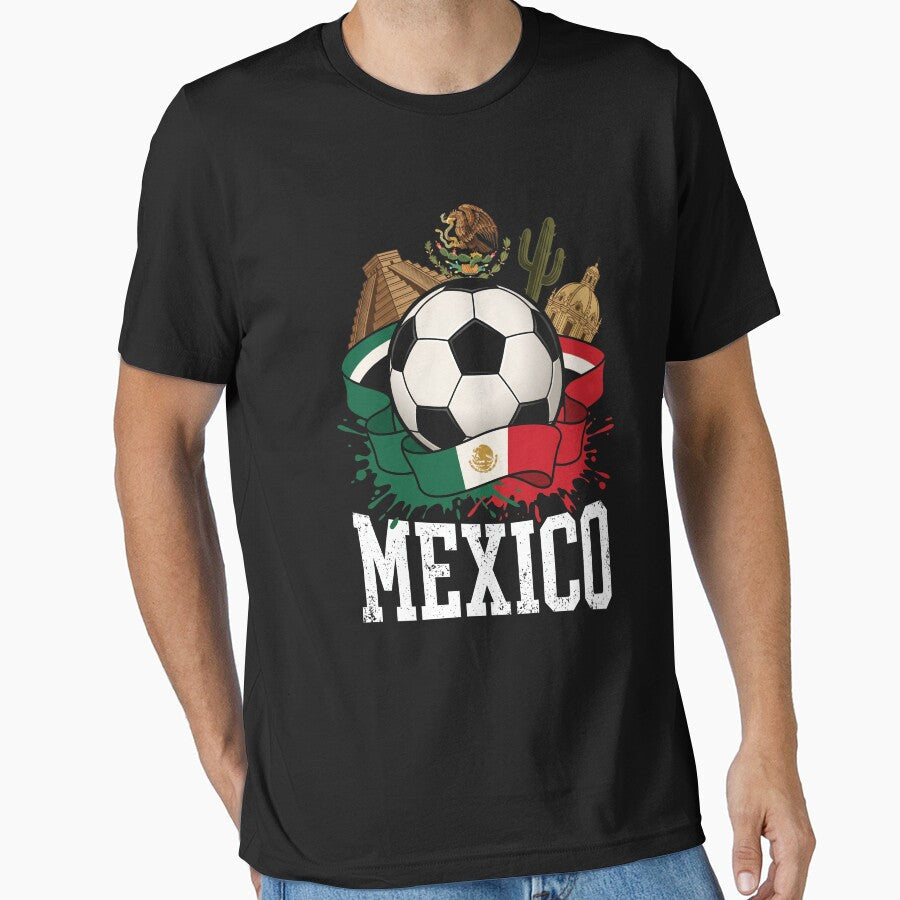 Mexico Soccer Football Futbol Fan Mexican Heritage by SofenArt Unisex T-shirt, Sweatshirt, Hoodie, Long Sleeve Tee - T-Shirt, Sweatshirt, Hoodie