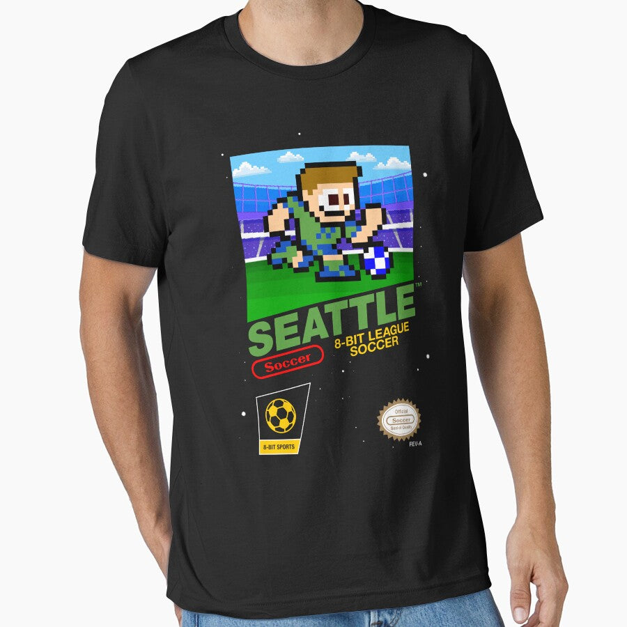 Seattle Sounders FC (8-bit Videogame Cart) by The Armorsmith Unisex T-shirt, Sweatshirt, Hoodie, Long Sleeve Tee - T-Shirt, Sweatshirt, Hoodie