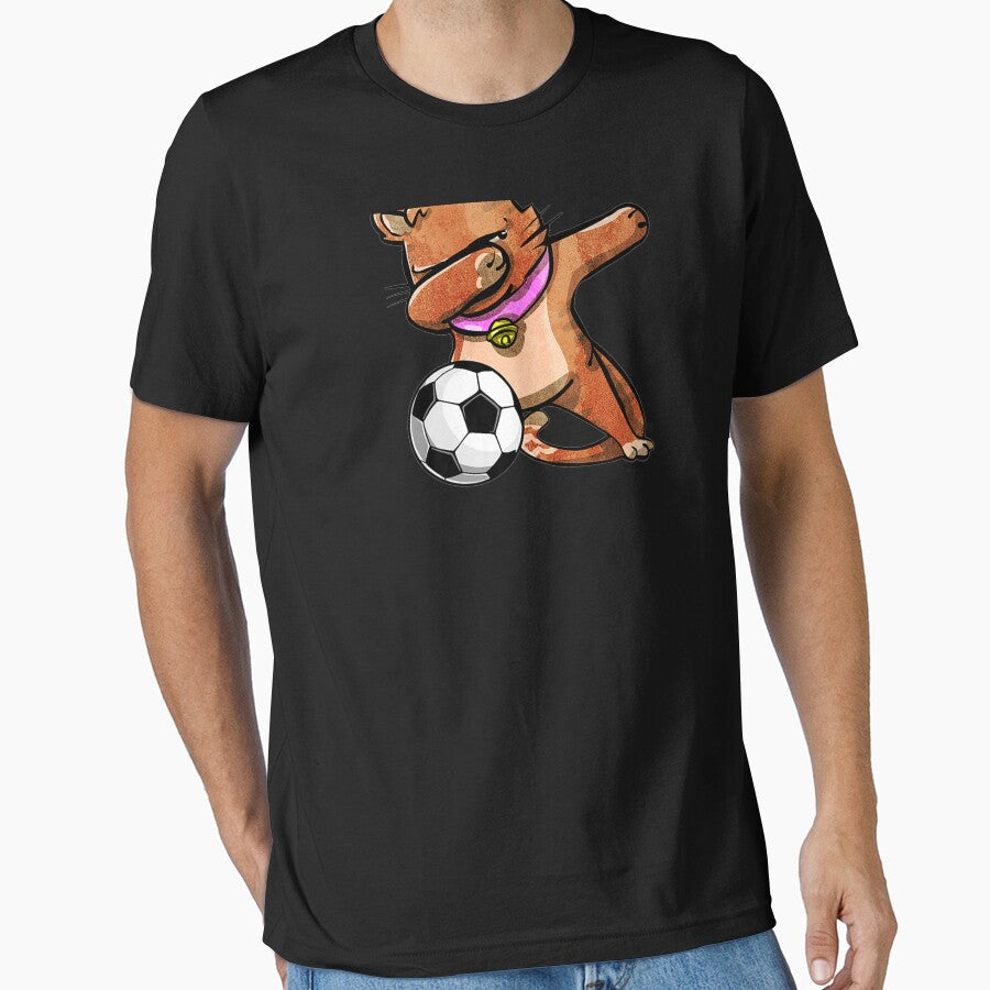 Dabbing Cat Funny Soccer Lovers Jersey Football Fans Sport Premium T-Shirt by shop luisant football jersey product view 1