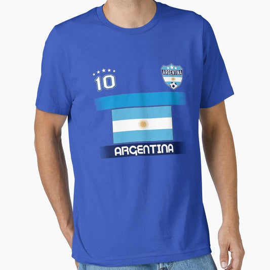 Argentina Soccer Shirt with Flag, Shield and Number 10 by fermo Unisex T-shirt, Sweatshirt, Hoodie, Long Sleeve Tee - T-Shirt, Sweatshirt, Hoodie