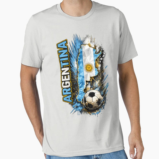 Argentina Football Map Art | Soccer Fan Country Pride Graphic by TheWorldGameStudio Unisex T-shirt, Sweatshirt, Hoodie, Long Sleeve Tee - T-Shirt, Sweatshirt, Hoodie
