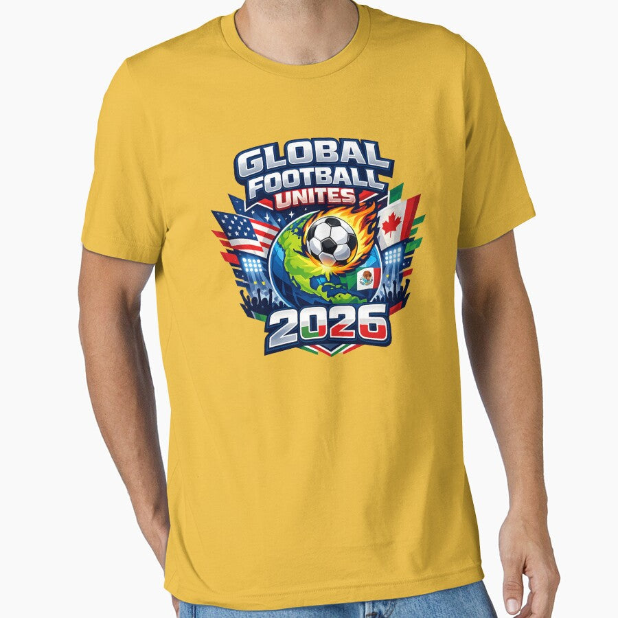 Global Football Unites 2026 USA Canada Mexico by YIDOX Unisex T-shirt, Sweatshirt, Hoodie, Long Sleeve Tee - T-Shirt, Sweatshirt, Hoodie