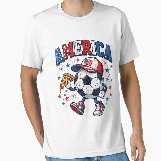 American Soccer boy Pizza Lover USA Flag Ball Patriotic by CriseldaBruning Unisex T-shirt, Sweatshirt, Hoodie, Long Sleeve Tee - T-Shirt, Sweatshirt, Hoodie