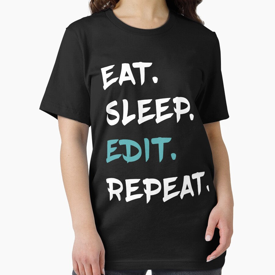 Eat Sleep Edit Repeat, Play Beach by ilizindotcom - Adult & Kids T-Shirts, Sweatshirts & Hoodies apparel design preview 2