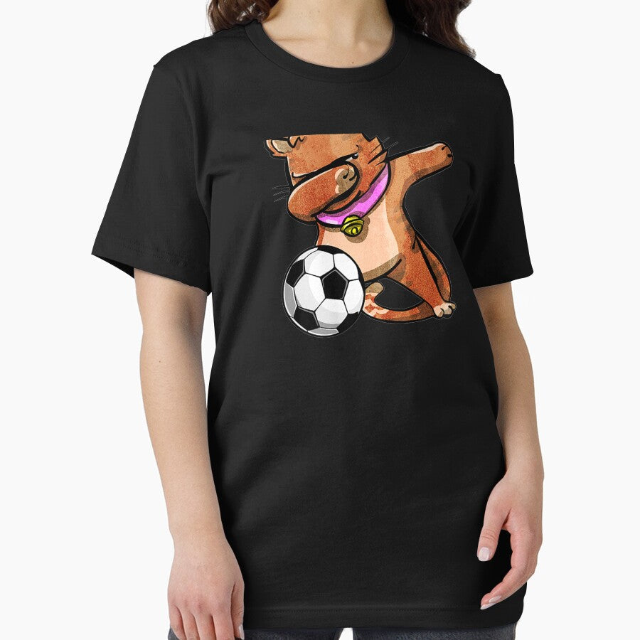Dabbing Cat Funny Soccer Lovers Jersey Football Fans Sport Premium T-Shirt by shop luisant football jersey product view 2