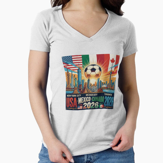 2026 World Cup USA Mexico Canada Soccer Poster by David Mateo ArtWorks Unisex T-shirt, Sweatshirt, Hoodie, Long Sleeve Tee - T-Shirt, Sweatshirt, Hoodie