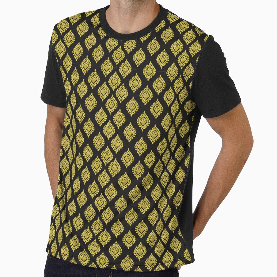 Thai pattern, gold color, fabric, bush flower for - Adult & Kids T-Shirts, Sweatshirts & Hoodies apparel design preview 1
