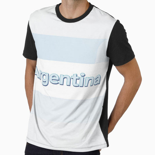 Argentina Monumental Typography Football Tee by jackbermess Unisex T-shirt, Sweatshirt, Hoodie, Long Sleeve Tee - T-Shirt, Sweatshirt, Hoodie