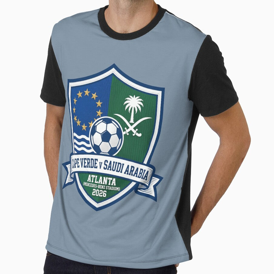 International Soccer Match Crest Cape Verde Saudi Arabia Atlanta by Pride Emblem Prints Unisex T-shirt, Sweatshirt, Hoodie, Long Sleeve Tee - T-Shirt, Sweatshirt, Hoodie