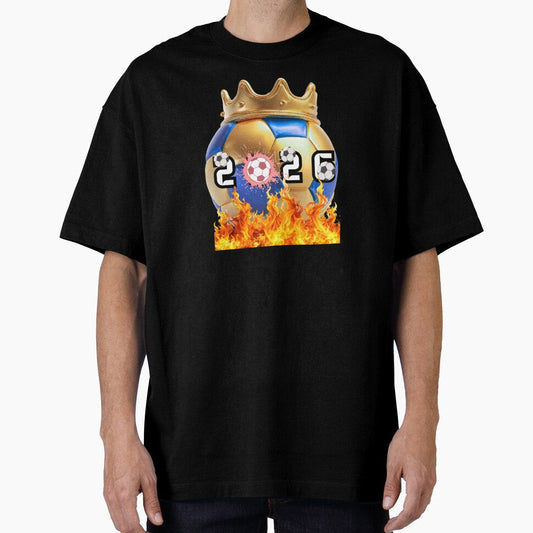 2026 Soccer Champion Crown  Golden Football Fire Trophy Design by Palette _Vibes Unisex T-shirt, Sweatshirt, Hoodie, Long Sleeve Tee - T-Shirt, Sweatshirt, Hoodie