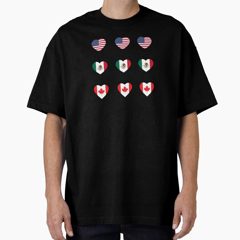 North America Heart Flags Sticker Pack by Croquis & Delight Unisex T-shirt, Sweatshirt, Hoodie, Long Sleeve Tee - T-Shirt, Sweatshirt, Hoodie