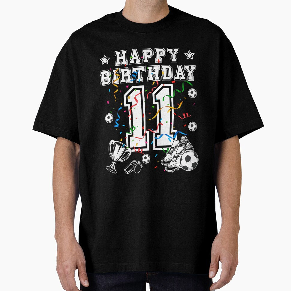 Soccer Birthday 11 Years jersey ball by -Designs - Adult & Kids T-Shirts, Sweatshirts & Hoodies apparel design preview 1