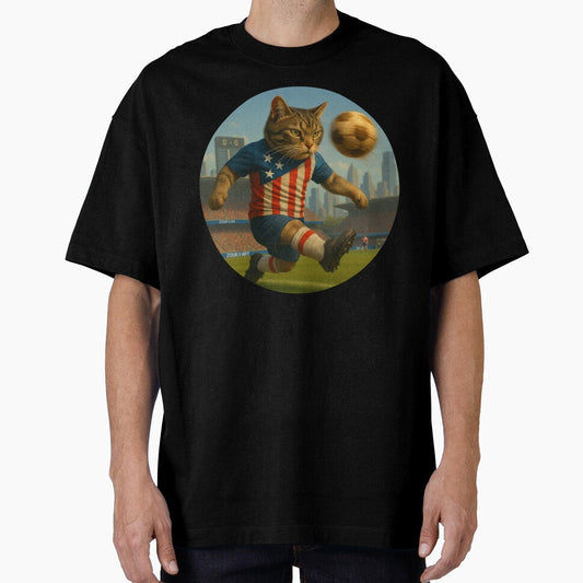 American Soccer Cat  USA Inspired Power in New York by Zouky.art Unisex T-shirt, Sweatshirt, Hoodie, Long Sleeve Tee - T-Shirt, Sweatshirt, Hoodie