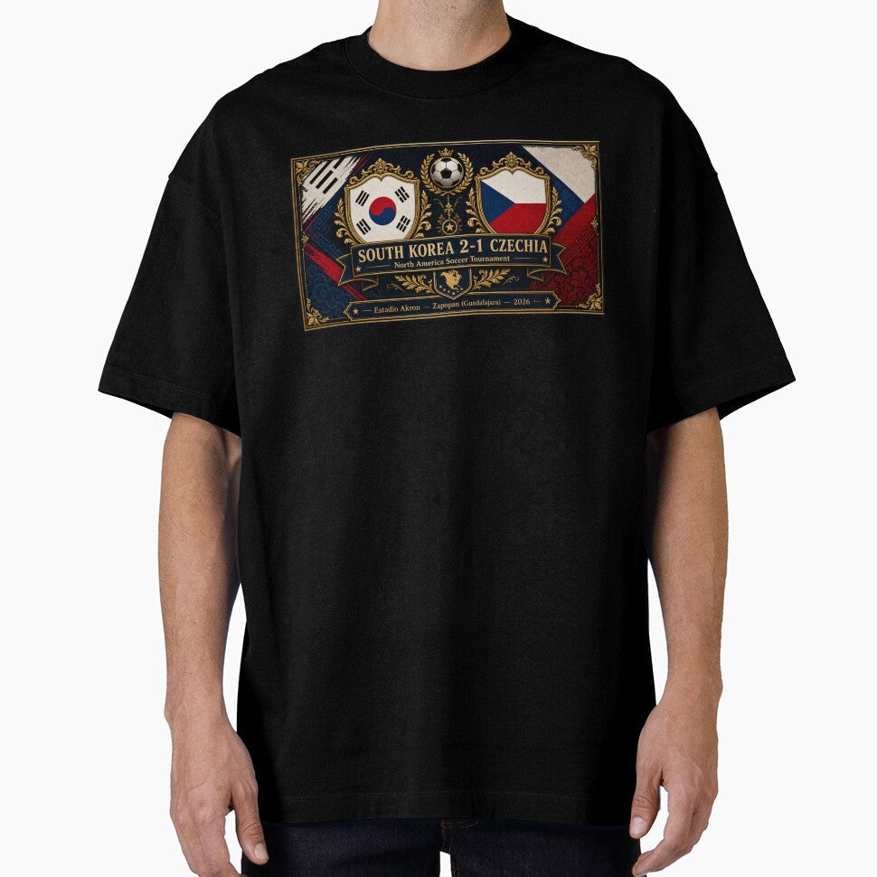 Vintage Arwork of South Korea vs Czechia Soccer Match by BrickByDream Unisex T-shirt, Sweatshirt, Hoodie, Long Sleeve Tee - T-Shirt, Sweatshirt, Hoodie
