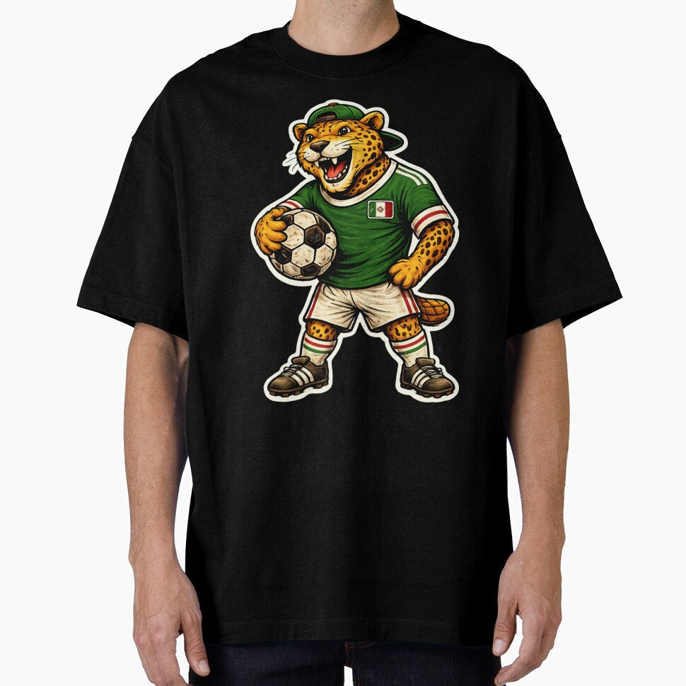 Mexico Jaguar Soccer Sticker  Vintage Football Mascot 2026 by randomdesignsnearme Unisex T-shirt, Sweatshirt, Hoodie, Long Sleeve Tee - T-Shirt, Sweatshirt, Hoodie