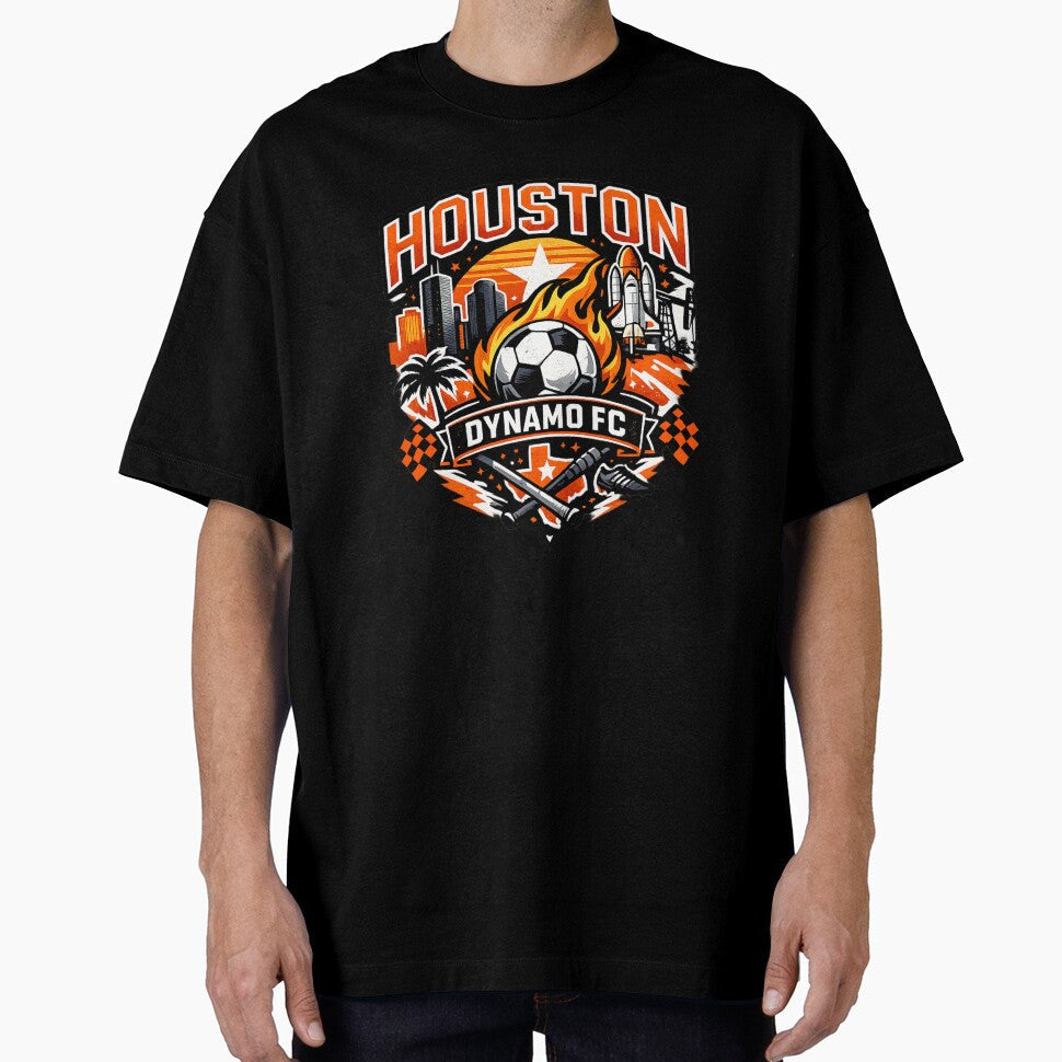 Houston Soccer Design Texas Football Skyline Space Rocket Sports Fan Shirt Houston Texas Graphic Soccer Gift by GarnerSupplyCo - T-Shirt, Sweatshirt, Hoodie