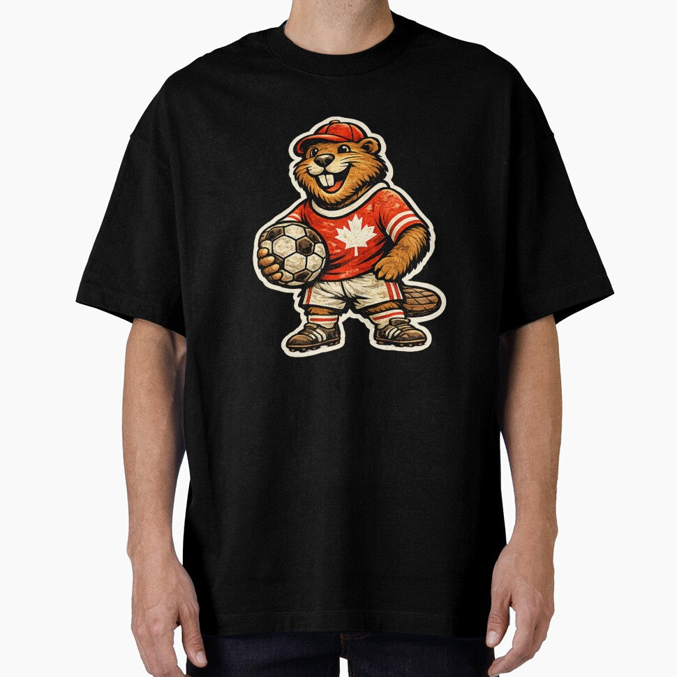 Canada Beaver Soccer Sticker  Vintage Football Mascot 2026 by randomdesignsnearme Unisex T-shirt, Sweatshirt, Hoodie, Long Sleeve Tee - T-Shirt, Sweatshirt, Hoodie