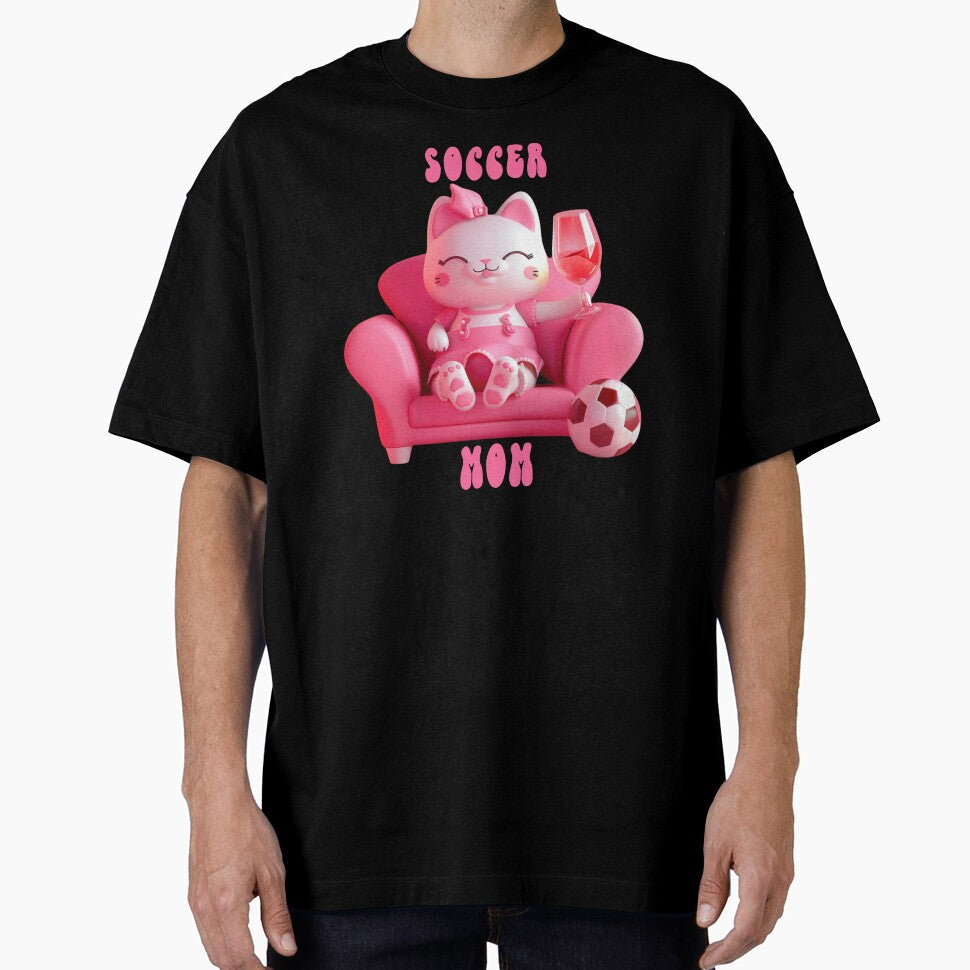 Soccer Mom Cute Cat by Wildeygirl - Adult & Kids T-Shirts, Sweatshirts & Hoodies apparel design preview 1